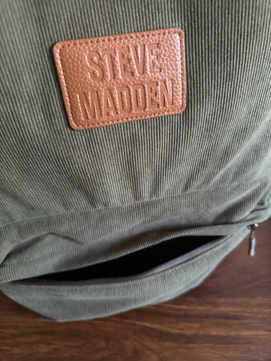 Steve Madden Olive Green Corduroy Laptop Large Backpack Bag main image 7